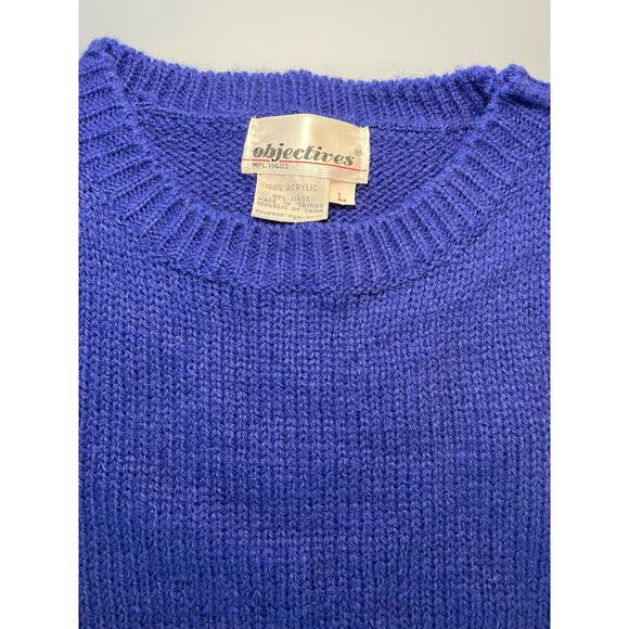 Objectives womens blue sweater vest button detail size L - Picture 4 of 7